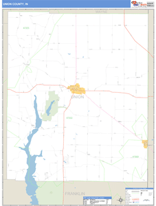 Union County, Indiana Zip Code Wall Map