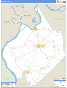 Union County, Kentucky Zip Code Wall Map