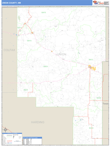 Union County, New Mexico Zip Code Wall Map