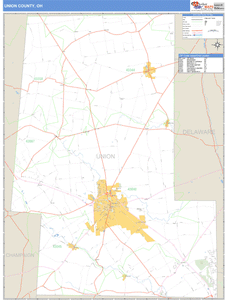 Union County, Ohio Zip Code Wall Map