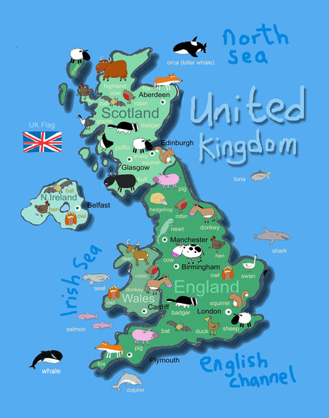Kid's Map of United Kingdom Maps.com