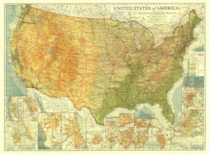 United States Of America Map 1923