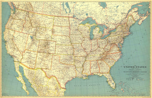 United States Of America Map 1933