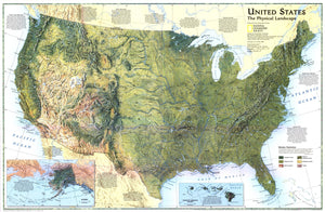 United States, The Physical Landscape Map 1996