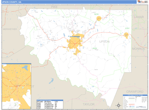 Upson County, Georgia Zip Code Wall Map