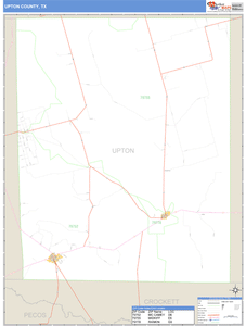 Upton County, Texas Zip Code Wall Map