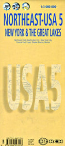 USA, Northeast and Great Lakes Travel Map