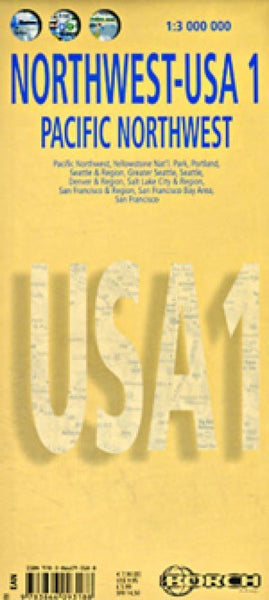 USA, Pacific Northwest Travel Map Eastview