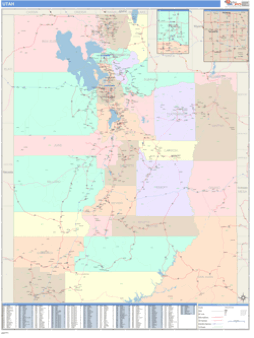 Utah Business Wall Map Market Maps (IDI)