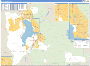 Utah County, Utah Zip Code Wall Map