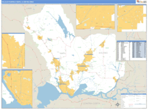 Vallejo-Fairfield-Napa, California Metro Area Wall Map