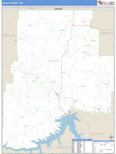 Valley County, Montana Zip Code Wall Map