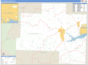 Van Buren County, Arkansas Zip Code Wall Map