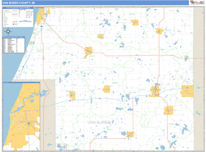 Van Buren County, Michigan Zip Code Wall Map