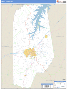 Vance County, North Carolina Zip Code Wall Map
