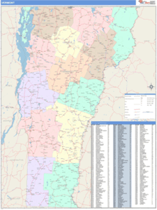 Vermont Business Wall Map