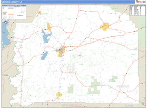Vernon County, Louisiana Zip Code Wall Map