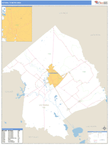 Victoria, Texas Metro Area Wall Map