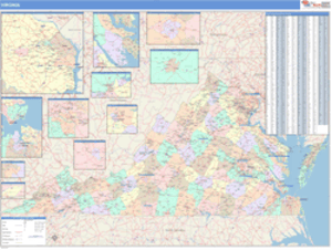 Virginia Business Wall Map
