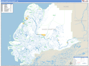 Wade Hampton County, Alaska Zip Code Wall Map