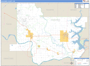 Wagoner County, Oklahoma Zip Code Wall Map