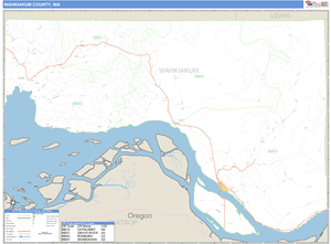Wahkiakum County, Washington Zip Code Wall Map