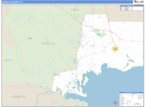 Wakulla County, Florida Zip Code Wall Map