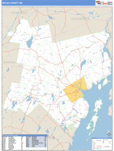 Waldo County, Maine Zip Code Wall Map