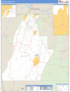 Walker County, Georgia Zip Code Wall Map