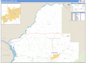 Walla Walla County, Washington Zip Code Wall Map