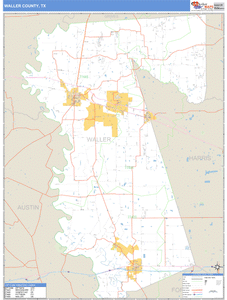 Waller County, Texas Zip Code Wall Map