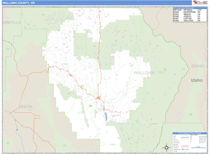 Wallowa County, Oregon Zip Code Wall Map