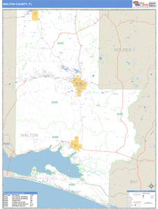 Walton County, Florida Zip Code Wall Map