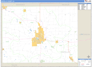 Wapello County, Iowa Zip Code Wall Map