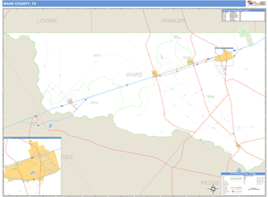 Ward County, Texas Zip Code Wall Map