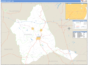 Warren County, Georgia Zip Code Wall Map