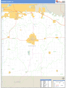Warren County, Iowa Zip Code Wall Map