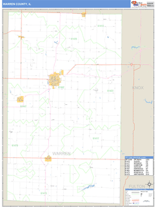 Warren County, Illinois Zip Code Wall Map