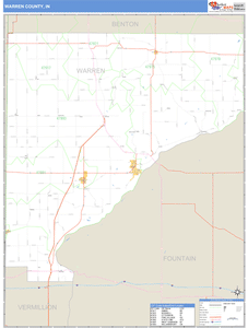 Warren County, Indiana Zip Code Wall Map