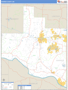 Warren County, Missouri Zip Code Wall Map