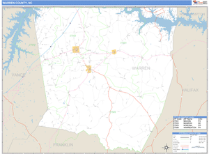 Warren County, North Carolina Zip Code Wall Map