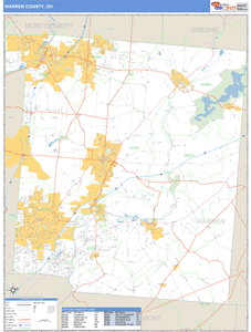 Warren County, Ohio Zip Code Wall Map