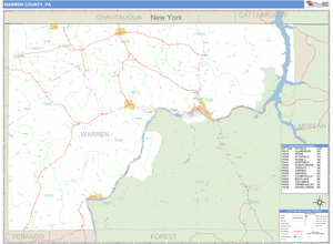 Warren County, Pennsylvania Zip Code Wall Map