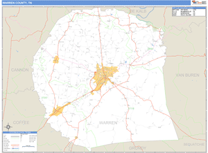 Warren County, Tennessee Zip Code Wall Map