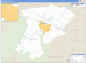 Warren County, Virginia Zip Code Wall Map