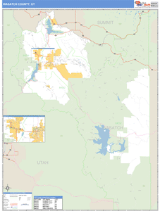 Wasatch County, Utah Zip Code Wall Map