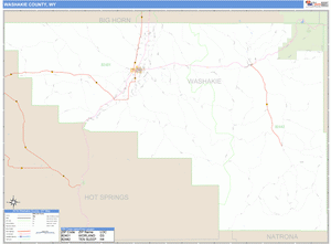 Washakie County, Wyoming Zip Code Wall Map