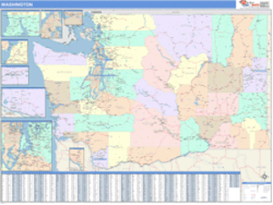 Washington Business Wall Map