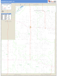 Washington County, Colorado Zip Code Wall Map