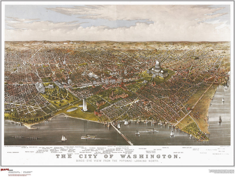 Washington DC Antique Wall Map Maps.com